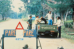 ASF checkpoint on road in Dominican Republic